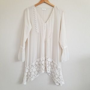 Johnny Was 4 Love and Liberty Ivory Eyelet Tunic M